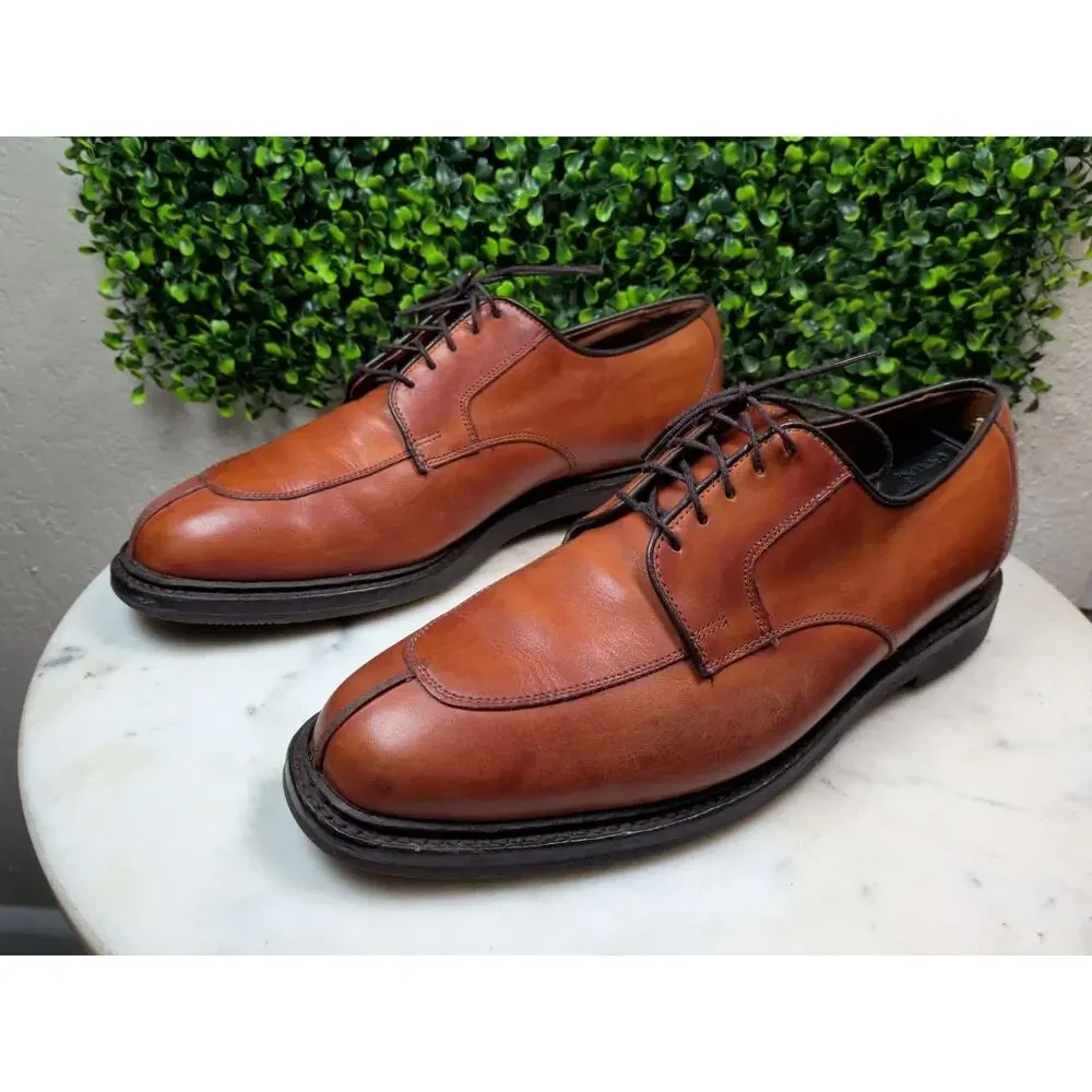 Allen EdmondsBrown Leather Split Toe Derby Shoes Vibram Sole Men's US 9 D
